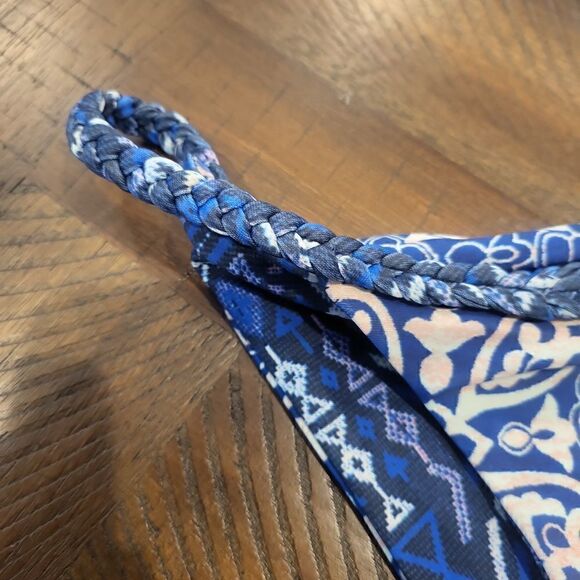 Gypsy 05 Bikini Bottom Blue White Coral Extra Small XS Braided Band - Picture 2 of 4